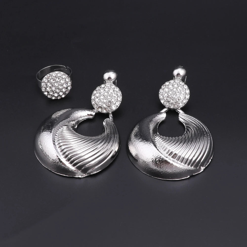 Dubai Jewelry Set For Women Silver Plated Luxury Necklace Earrings Bracelet And Ring Set Jewelry For Wedding Party Trending ﻿    Home Decor Supply | Online Retail | ShoreShopper.com