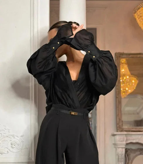 Women's Shirt Long Sleeve Turn-down Collar Sexy See-through Loose Button Women Shirts Beach Style Simple Solid Color Casual Tops    Your Coastal Marketplace | Shoreshopper.com