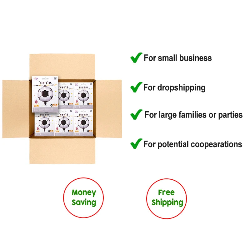12 Pieces-18'' Decorative Soccer Pattern Foil Balloons 1pc/Pack 12 Packs for Party Decorations    Home Decor Supply | Online Retail | ShoreShopper.com