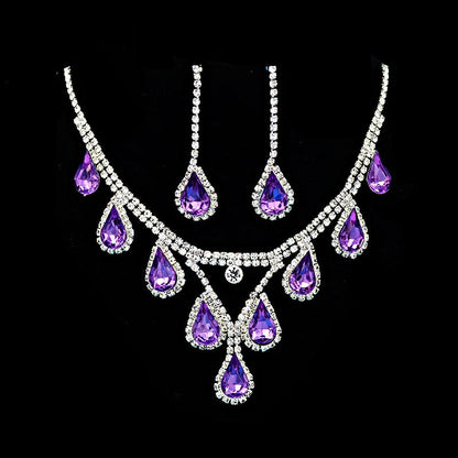Romantic 2 Pieces/set Wedding Jewelry Set Shiny Crystal Bridal Jewelry Set Ladies Necklace Earrings    Home Decor Supply | Online Retail | ShoreShopper.com