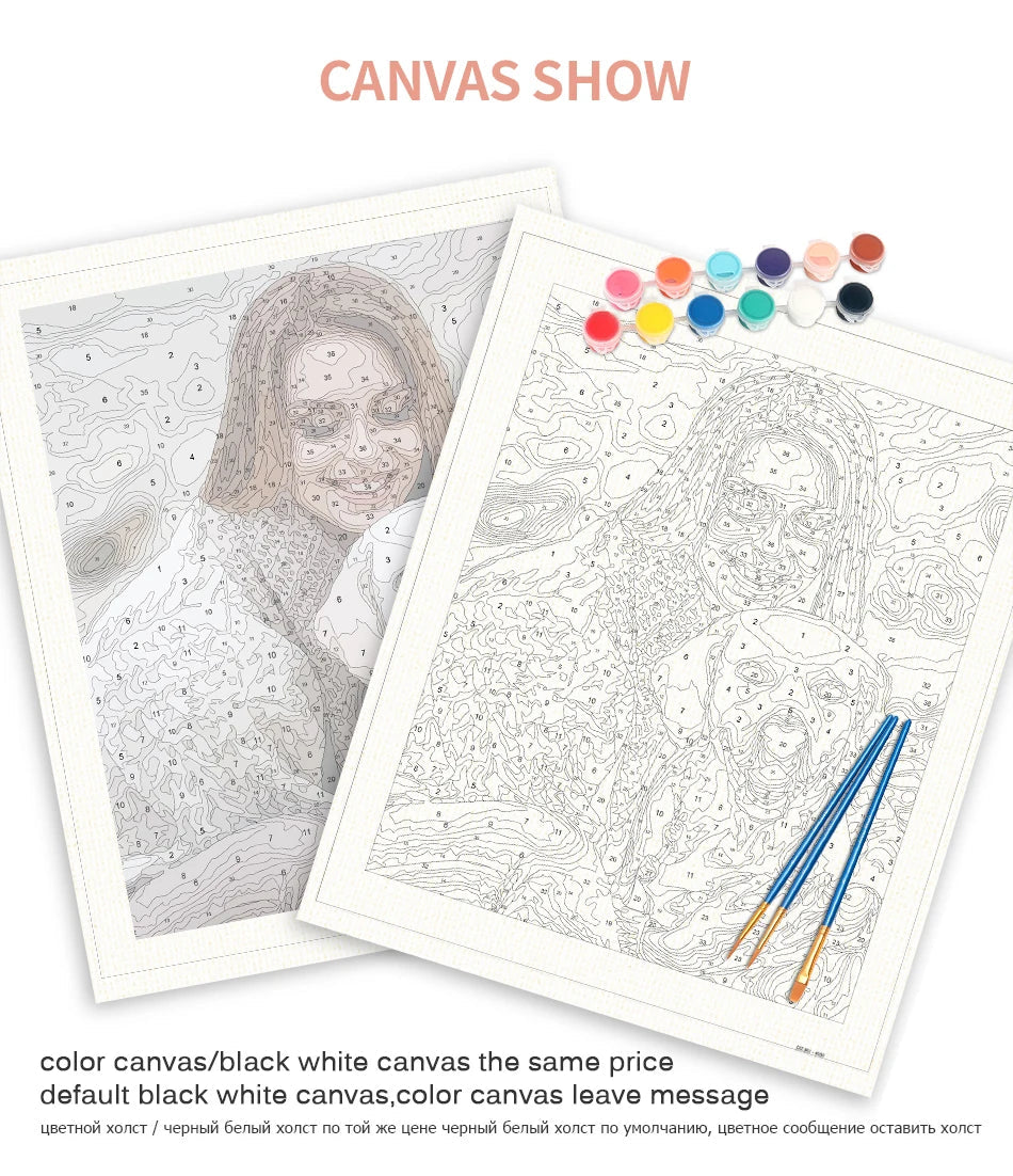 24/36 Color Personalised Paint By Numbers Photo Custom DIY Oil Painting By Number Picture Canvas Portrait Family Children Photo    Home Decor Supply | Online Retail | ShoreShopper.com