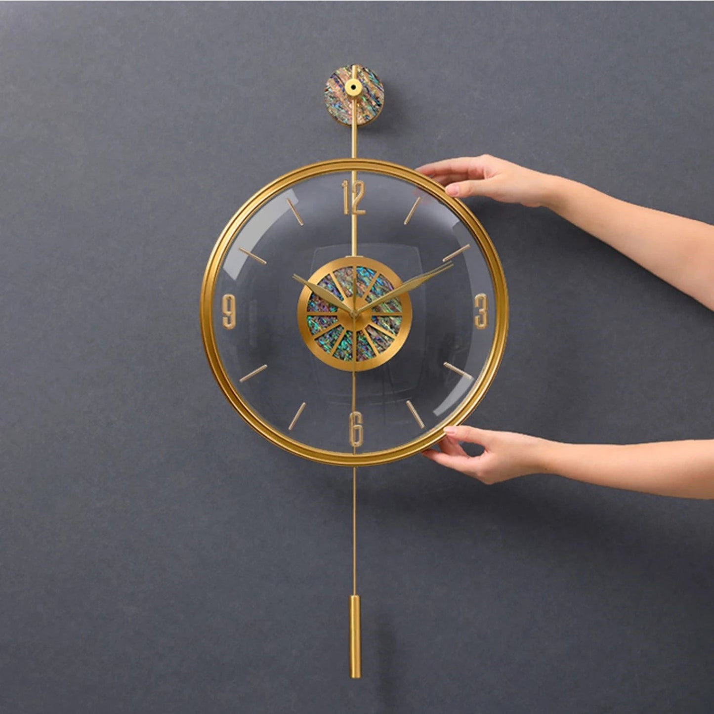 Modern Luxury Large Wall Clock With Pendulum Minimalist Decorative Art Silent Clock Nordic Living Room Bedroom Office Wall Clock    Home Decor Supply | Online Retail | ShoreShopper.com