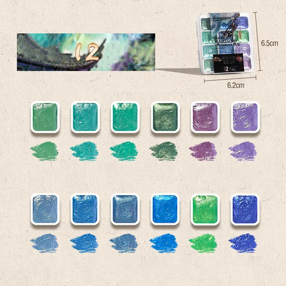 12/24/35/48Color Pearlescent Solid Watercolor Paint Multifunctional Painting Tool Set Painting Paint DIY Watercolor Sets    Home Decor Supply | Online Retail | ShoreShopper.com