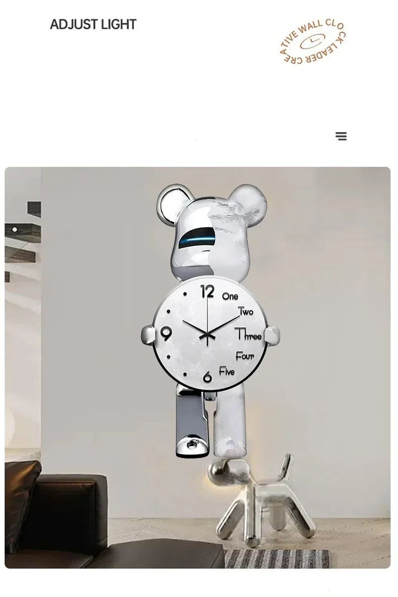 Large Bear Wall Clocks CreativeBear Wall Clock Aesthetic Giant Wall-clock Luxury Living Room Decoration Dining Room Ornament    Home Decor Supply | Online Retail | ShoreShopper.com