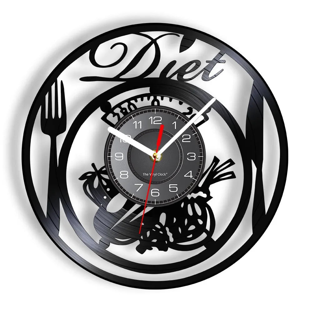 The Kitchen The Heart Of The Home Inspired Vinyl Record Clock Modern Design Vinyl Wall Watch Kitchen Decor Noiseless Timepieces    Home Decor Supply | Online Retail | ShoreShopper.com