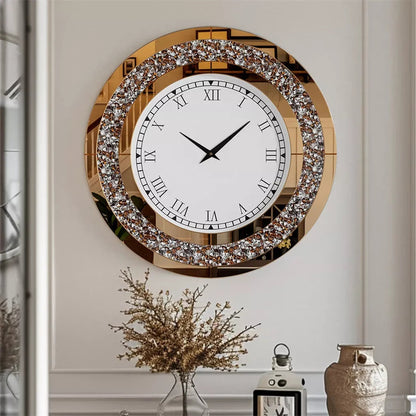 LUVODI 32inch Modern 3D Wall Clock Large Diamond Crystal Living Room Kitchen Bedroom Hall Clock with Roman Numerals    Home Decor Supply | Online Retail | ShoreShopper.com