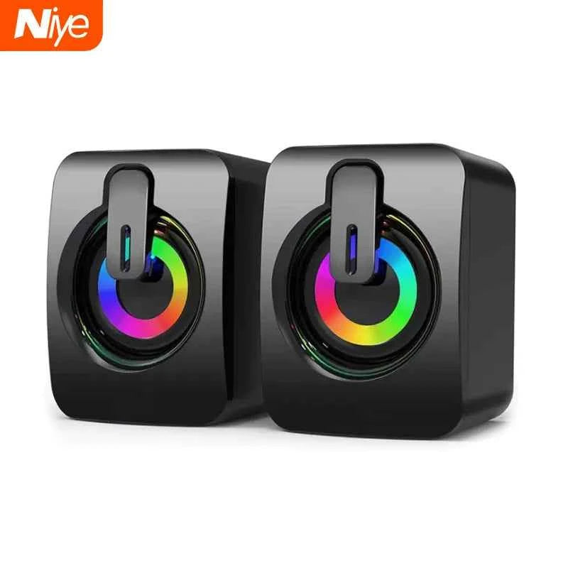 Computer Speakers PC Sound Box HIFI Stereo Microphone USB Wired Caixa De Som with LED Light For Desktop Computer