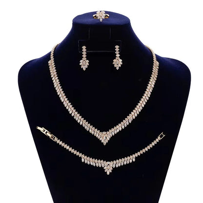 Jewelry Set HADIYANA Gorgeous Women Wedding Got Engaged Party Bridal Necklace Earrings Ring And Bracelet Set BN7840 Accessories    Home Decor Supply | Online Retail | ShoreShopper.com