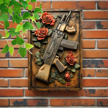Vintage 'Hot Weapon' Aluminum Metal Sign (8"x12") - Ideal Wall Art for Man Caves, Bars, Garages & Outdoor Spaces    Home Decor Supply | Online Retail | ShoreShopper.com