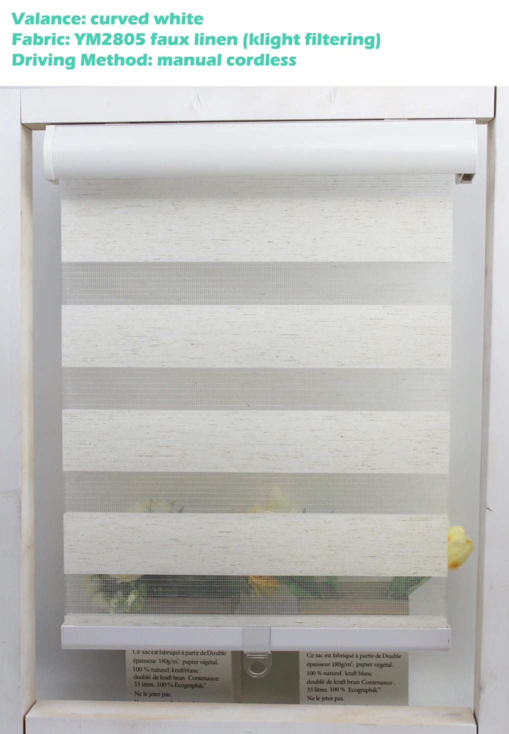 Decopedia Custom Made Zebra Blinds for Windows Motorized Roller Blinds Blackout Day and Night Window Blinds for Sliding Door - ShoreCo.Shop