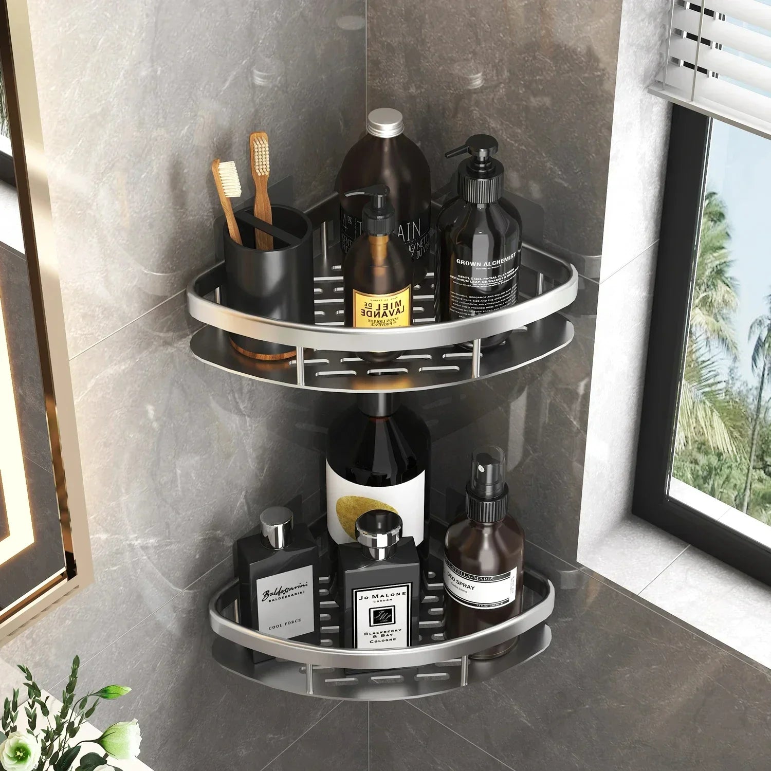 Bathroom Shelf Kitchen Storage Organizer Aluminum Alloy Shampoo Rack Shower Shelf Bathroom Accessories No Drill Shelf    Home Decor Supply | Online Retail | ShoreShopper.com