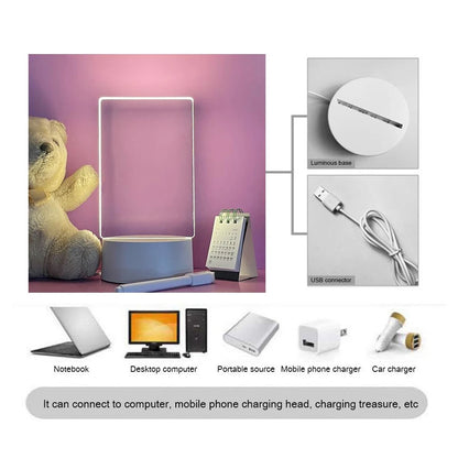 Transparent Luminous LED Night Lights USB Luminous Acrylic Night Light Erasable Write Message Board Calendar Desktop Ornaments - ShoreCo.Shop