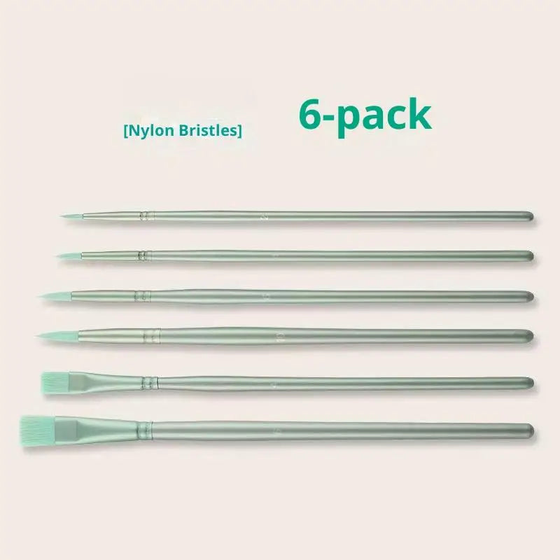♥Nylon Bristle Wooden Handle Pointed And Flat Watercolor Paintbrush Set For Art, Acrylic, Gouache, And Oil Painting    Home Decor Supply | Online Retail | ShoreShopper.com