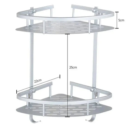 Bathroom Shelf Screws Fixed Durable Aluminum 2 Tiers Shower Shelf Kitchen Storage Holder Shampoo Soap Cosmetic Organizer Shelf    Home Decor Supply | Online Retail | ShoreShopper.com