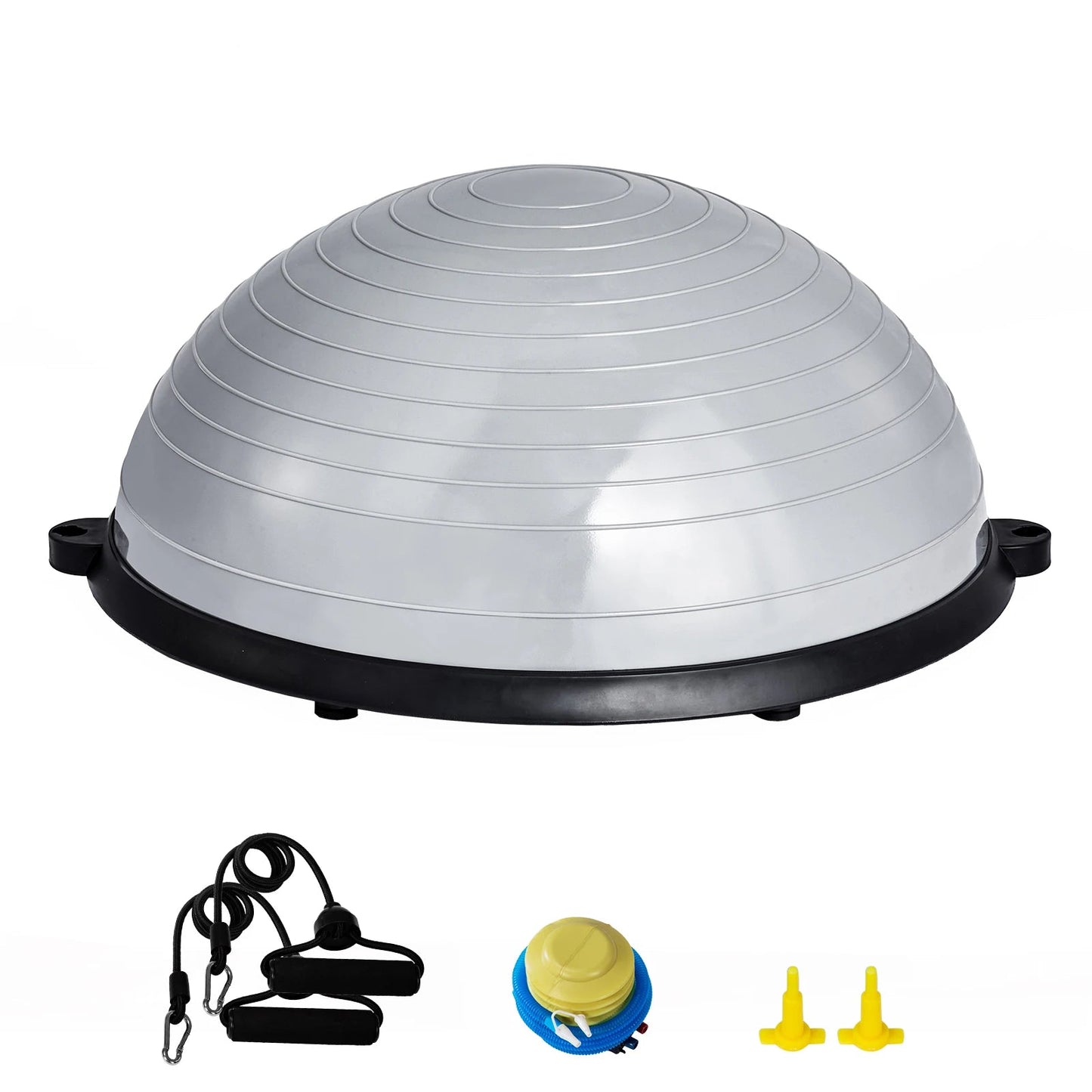 SucceBuy 23/26 inch Half Exercise Ball Trainer Balance Ball Trainer 660lbs Capacity Stability Ball Yoga Ball w/ Resistance Bands    Home Decor Supply | Online Retail | ShoreShopper.com