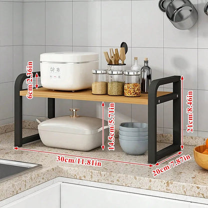 Kitchen Layered Shelves Countertop Cabinets Telescopic Storage Rack Pot Rack Table Top Kitchen Utensils Seasoning Shelf    Home Decor Supply | Online Retail | ShoreShopper.com