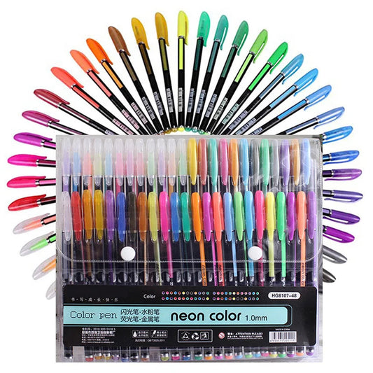 12/24Pcs Metallic Glitter Colors Gel Pens & Pen Refills For School Office Adult Coloring Book Journals Drawing Art Markers    Home Decor Supply | Online Retail | ShoreShopper.com
