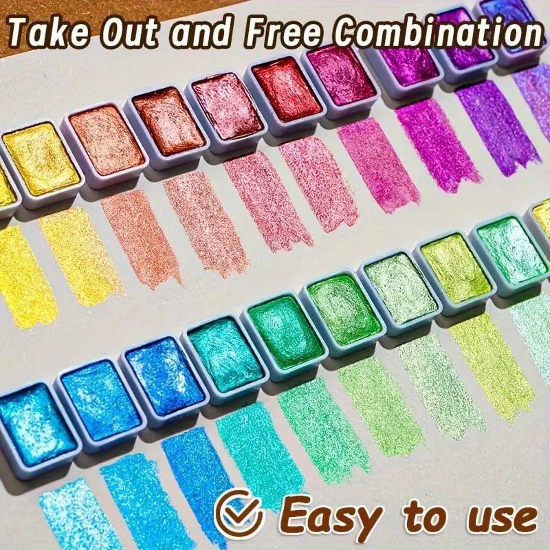 20/24/36/48/60 Colors Pearl Watercolor Pigment: Metallic Solid Paint Portable Art Kit for Painting    Home Decor Supply | Online Retail | ShoreShopper.com