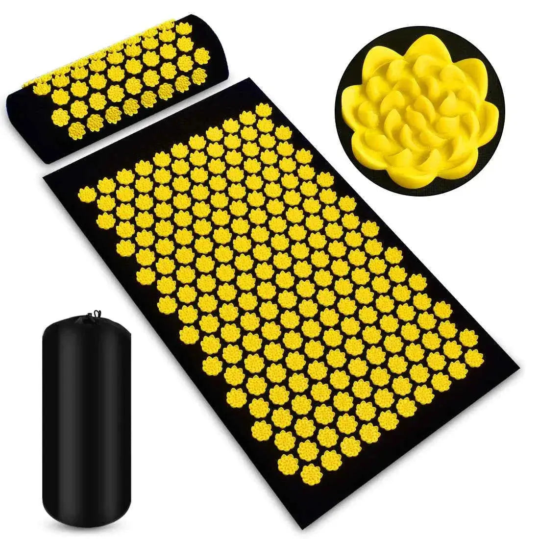 Yellow Acupressure Massage Mat Set w/ Pillow - ShoreCo.Shop