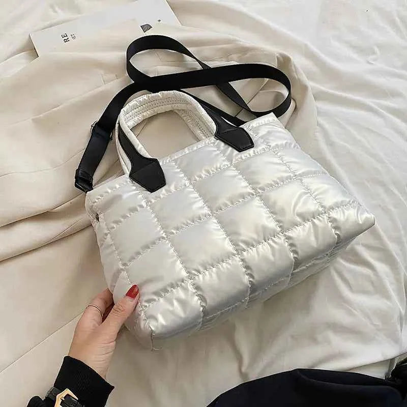 Fashionable Plaid Stitching Shoulder Bag