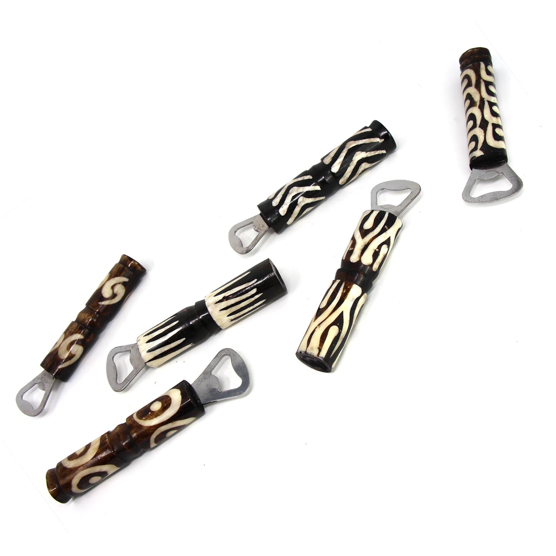 African Batik Bone Bottle Opener, Mixed Designs    Home Decor Supply | Online Retail | ShoreShopper.com