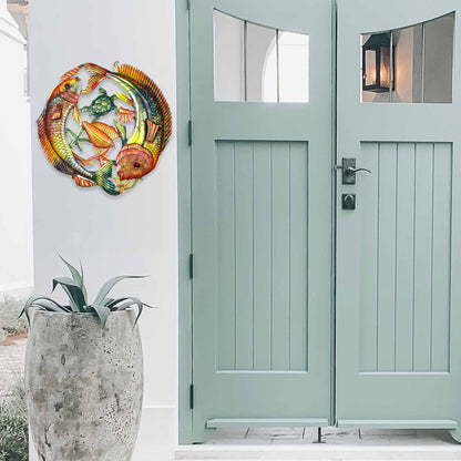 24 inch Painted Two Fish Jumping - Croix des Bouquets    Home Decor Supply | Online Retail | ShoreShopper.com