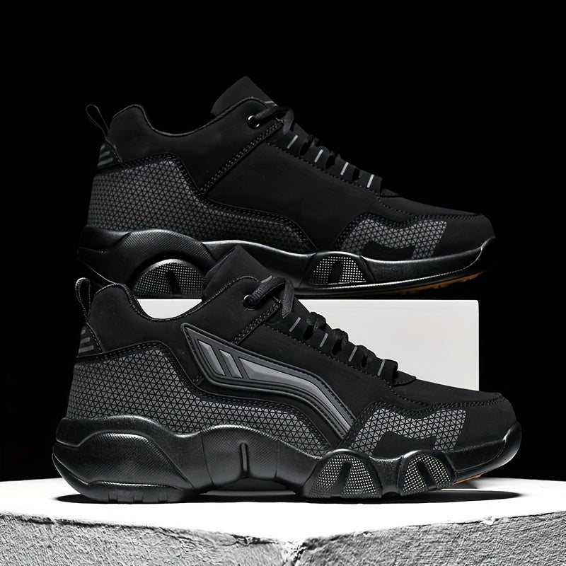 Men'S Lace-Up Sneakers - Thick Cushioned Platform Shoes with Non-Slip Rubber Sole, Low-Top Lace-Up Design in Black/White/Orange Accents - All-Season Walking Shoes for Everyday, Office, Formal Events - Durable Casual Footwear    Home Decor Supply | Online Retail | ShoreShopper.com