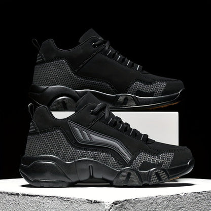 Men'S Lace-Up Sneakers - Thick Cushioned Platform Shoes with Non-Slip Rubber Sole, Low-Top Lace-Up Design in Black/White/Orange Accents - All-Season Walking Shoes for Everyday, Office, Formal Events - Durable Casual Footwear    Home Decor Supply | Online Retail | ShoreShopper.com