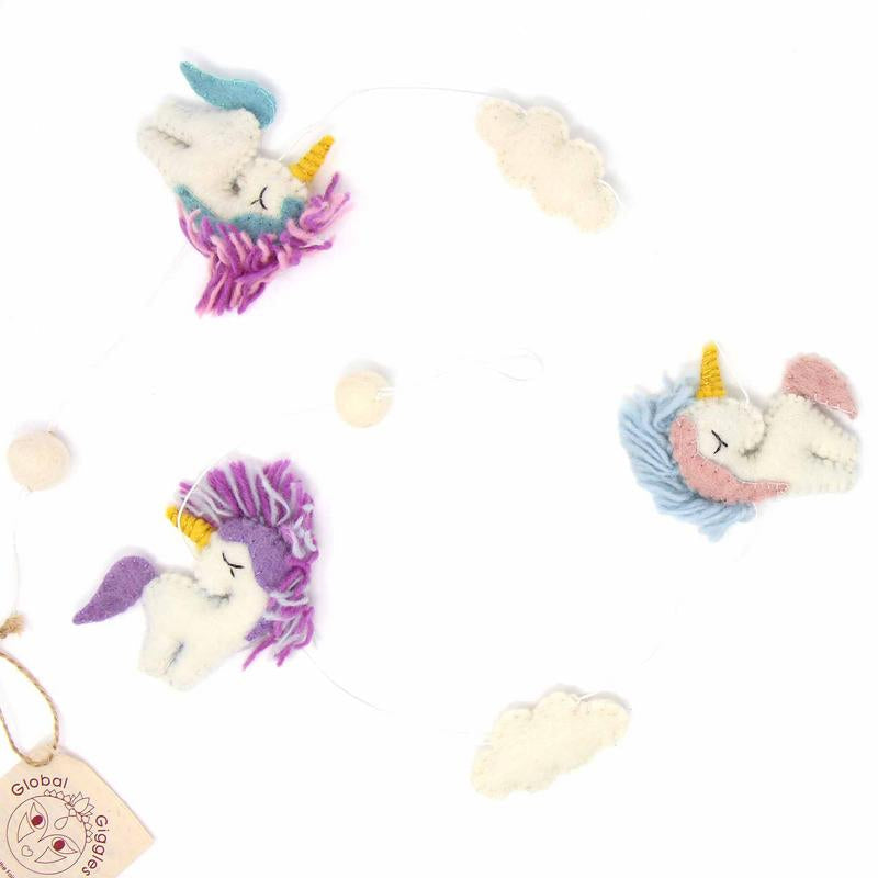 Felt Unicorn Garland - Global Groove    Home Decor Supply | Online Retail | ShoreShopper.com
