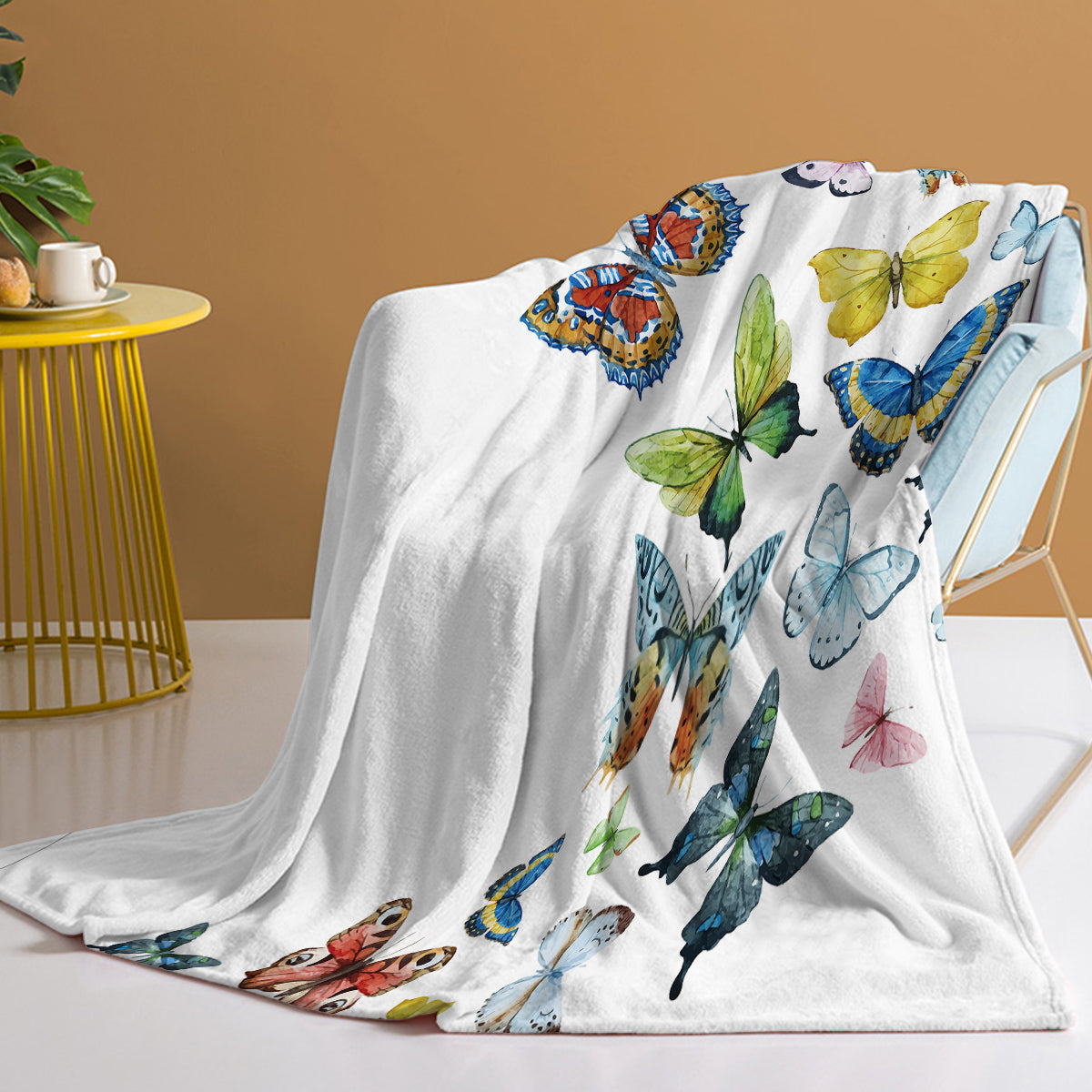1pc Fresh Butterfly Pattern, Soft Printed Flannel Sofa Blanket, Comfortable And Warm For Home Use, Suitable For Bed, Sofa, Camping And Multi Scene Seasonal Use    Home Decor Supply | Online Retail | ShoreShopper.com