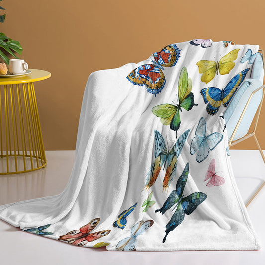 1pc Fresh Butterfly Pattern, Soft Printed Flannel Sofa Blanket, Comfortable And Warm For Home Use, Suitable For Bed, Sofa, Camping And Multi Scene Seasonal Use    Home Decor Supply | Online Retail | ShoreShopper.com