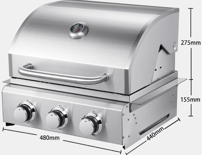 Stainless Steel Embedded Three-head Gas Barbecue Grill    Home Decor Supply | Online Retail | ShoreShopper.com