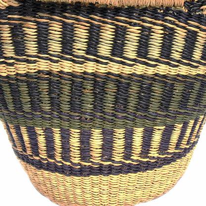 Bolga Tote, Neutrals with Leather Handle - 14-inch    Home Decor Supply | Online Retail | ShoreShopper.com