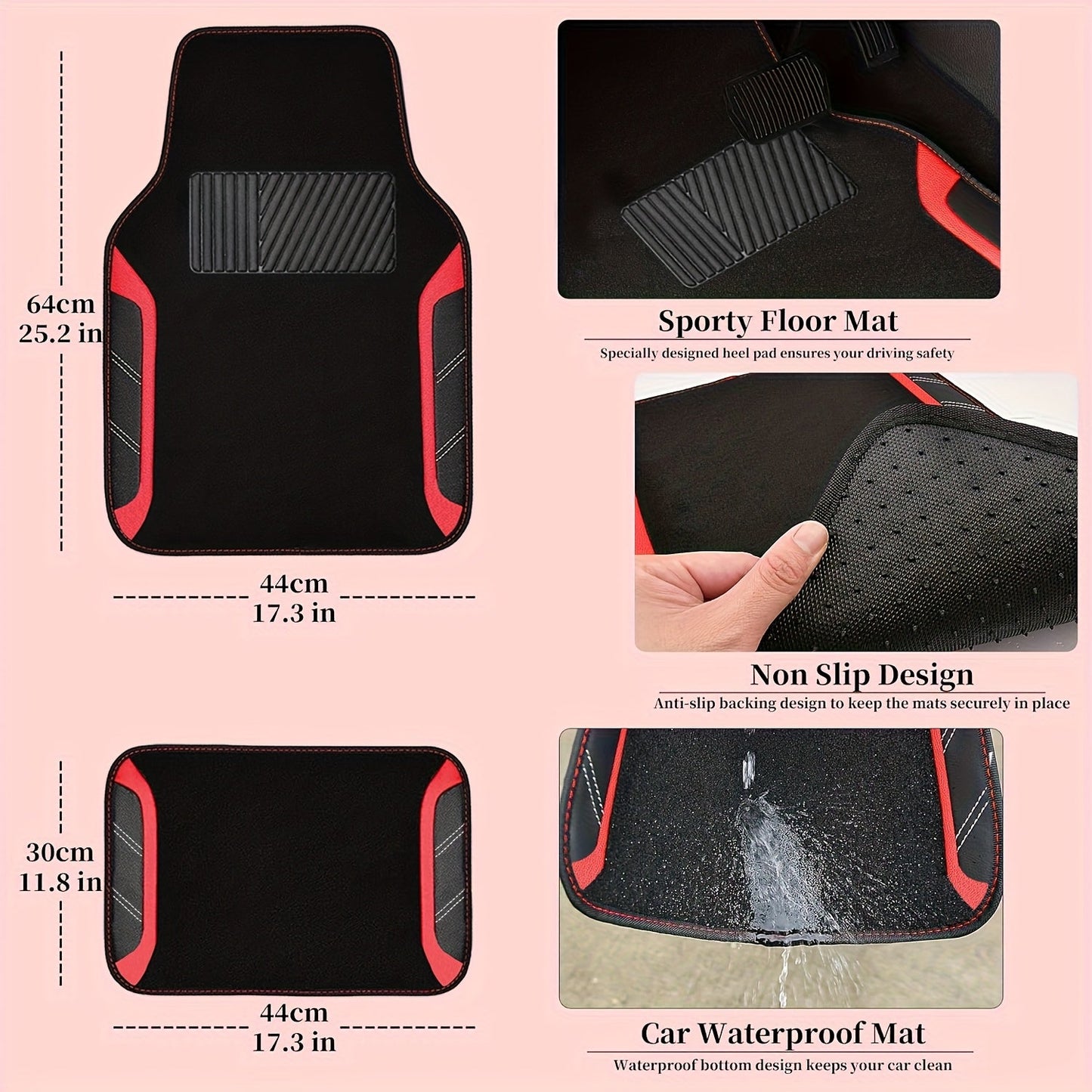 Steering Wheel Cover And Waterproof Car Floor Mats, Microfiber Universal Car Combo Fit for 95% Sedan, SUV, Cars, 14.5-15inch Sporty Anti-Slip Safety Comfortable Design    Home Decor Supply | Online Retail | ShoreShopper.com