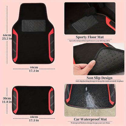 Steering Wheel Cover And Waterproof Car Floor Mats, Microfiber Universal Car Combo Fit for 95% Sedan, SUV, Cars, 14.5-15inch Sporty Anti-Slip Safety Comfortable Design    Home Decor Supply | Online Retail | ShoreShopper.com