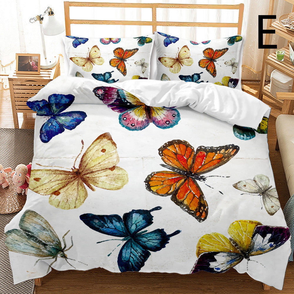 Butterfly Series Three-piece Bedding Quilt Cover Set    Home Decor Supply | Online Retail | ShoreShopper.com
