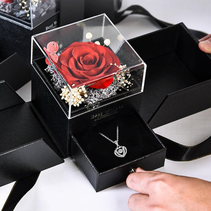 Preserved Real Rose | Perfect Eternal Flowers Rose Gifts with Necklace for Mom, Girlfriend for Mother'S Day, Valentine's, Anniversary, Thanksgiving, or Christmas | Blue Color, Metal Material    Home Decor Supply | Online Retail | ShoreShopper.com