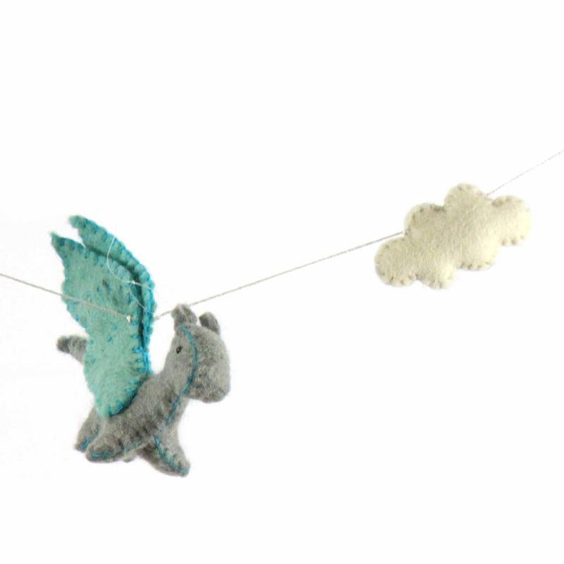 Felt Dragon Garland - Blue Colors - Global Groove    Home Decor Supply | Online Retail | ShoreShopper.com