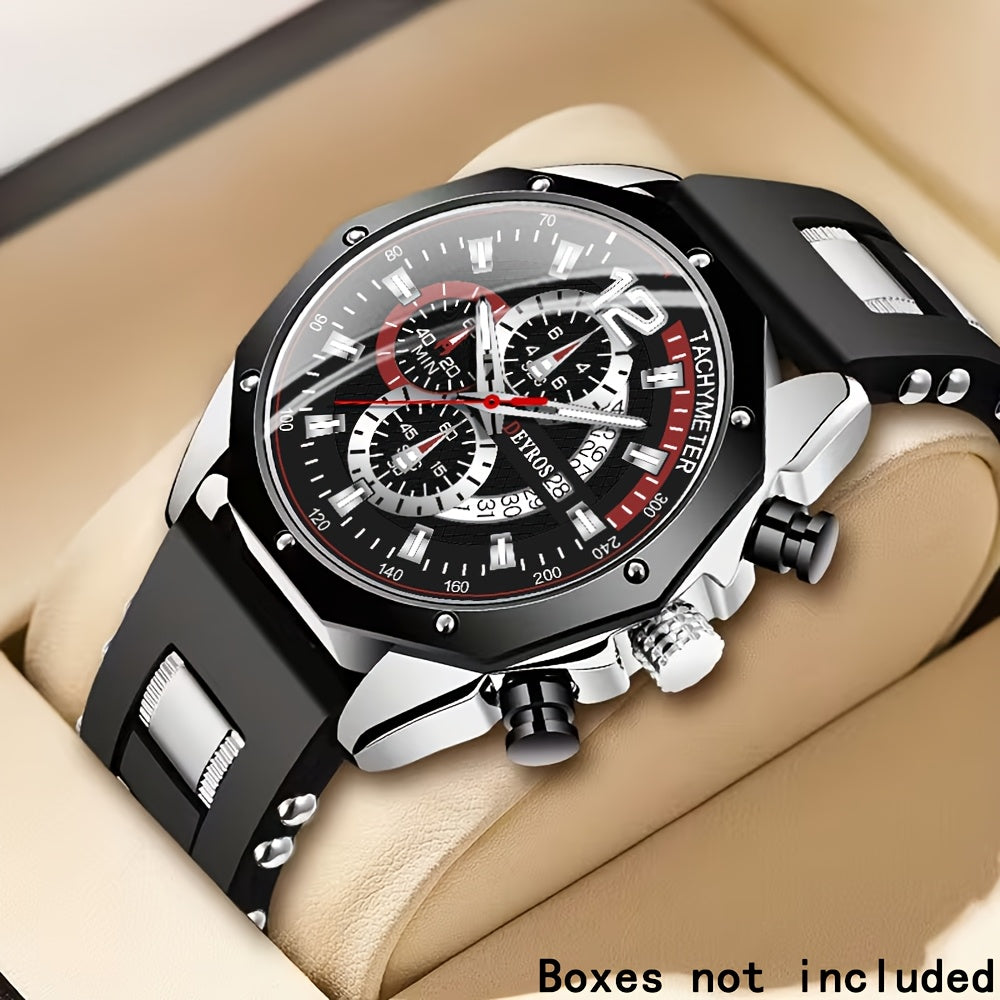1pc Men'S Fashion Casual Quartz Watch, Silicone Strap, Date Display - Stylish Casual Wristwatch for Casual Attire, Casual Wristwatch | Sporty Watch Design | Quartz Movement, Thanksgiving, Christmas The Perfect Gift Reloj Para    Home Decor Supply | Online Retail | ShoreShopper.com