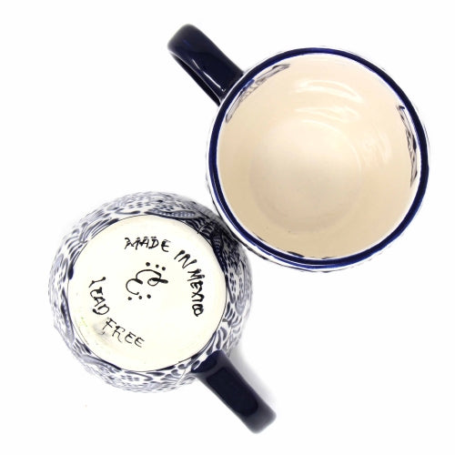 Rounded Mugs - Blue Flowers Pattern, Set of Two - Encantada    Home Decor Supply | Online Retail | ShoreShopper.com