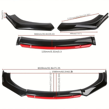 4pcs/Set Material Car Front Lip Spoiler Kit - Stylish Appearance Upgrade, Small Vehicle Bumper Modification Accessories with Easy Installation and Durable Protection for Fenders, Car Spoiler, Car Modification Accessories    Home Decor Supply | Online Retail | ShoreShopper.com