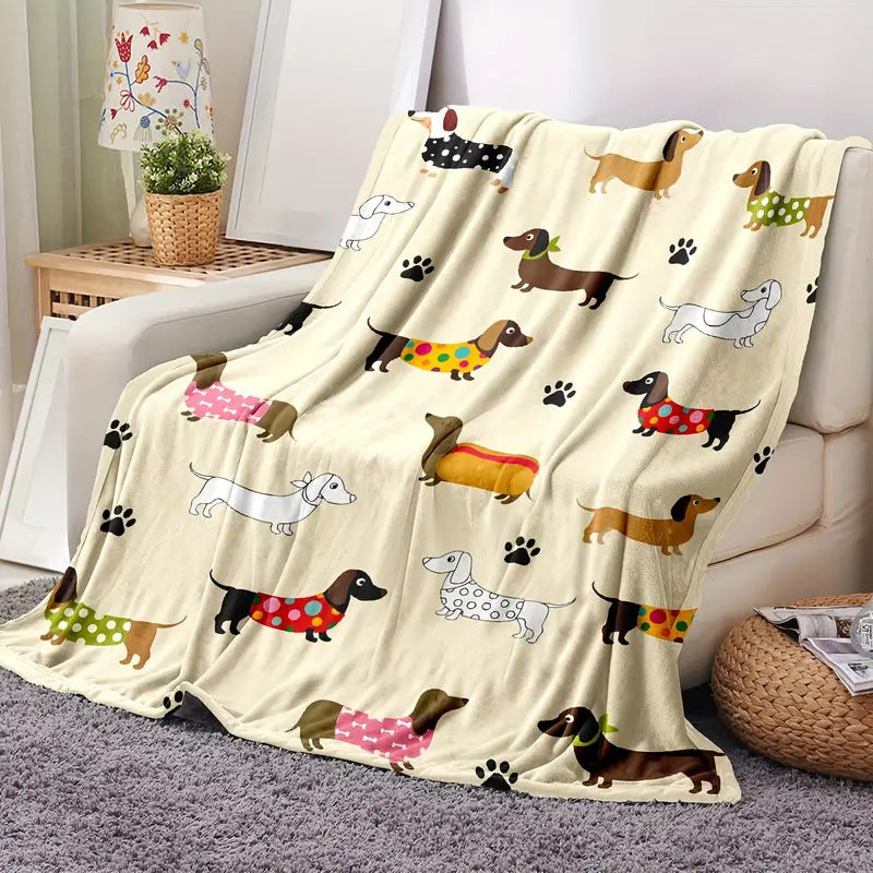 Dachshund Blanket Flannel Square Cover Blanket    Home Decor Supply | Online Retail | ShoreShopper.com