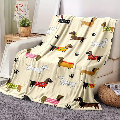 Dachshund Blanket Flannel Square Cover Blanket    Home Decor Supply | Online Retail | ShoreShopper.com