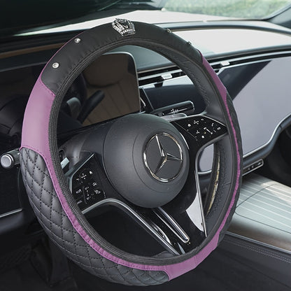 PU Leather Car Steering Wheel Cover Set, Carbon Fiber Pattern, Shoulder Pads, Leather Armrest, 4 pcs, for Comfortable Driving    Home Decor Supply | Online Retail | ShoreShopper.com