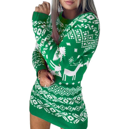 Women Ugly Christmas Sweaters Winter Long Sleeve Knitted Sweater Elk Snowflake Print Knitted Jumpers Knitwear Casual Soft Jacquard Pullover Xmas Look    Home Decor Supply | Online Retail | ShoreShopper.com