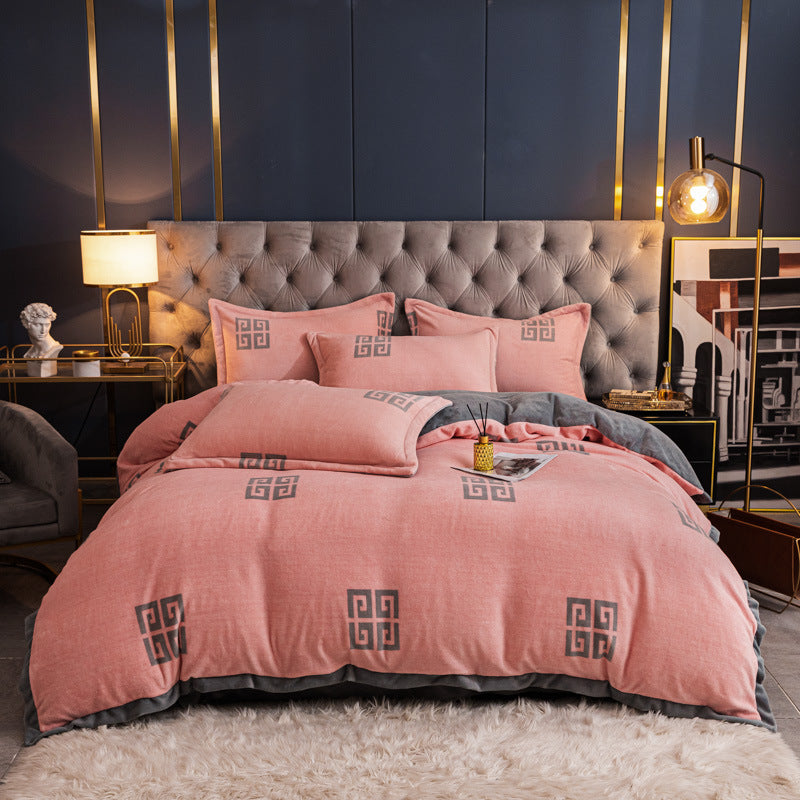 Fashionable Nordic Thick Warm Double-sided Velvet Bed Sheet    Home Decor Supply | Online Retail | ShoreShopper.com