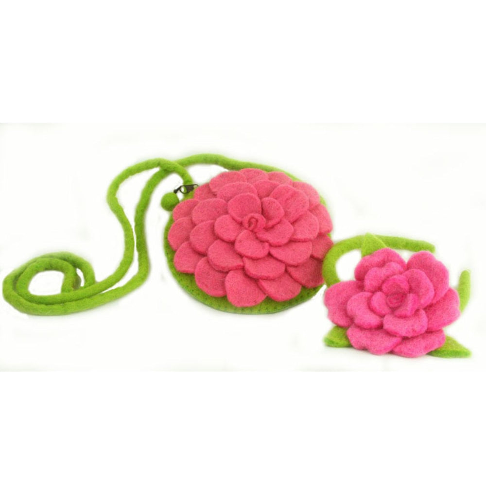 Rose Felt Purse Pink - Global Groove (P)    Home Decor Supply | Online Retail | ShoreShopper.com