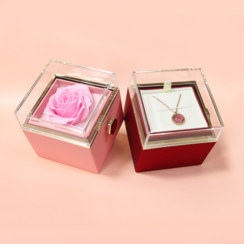 Rotating Soap Flower Rose Gift Box Creative Rotating Rose Jewelry Packaging Box Valentine's Day Gift For Women    Home Decor Supply | Online Retail | ShoreShopper.com