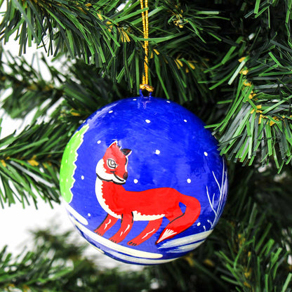 Handpainted Fox & Bird Ornaments, Set of 2    Home Decor Supply | Online Retail | ShoreShopper.com