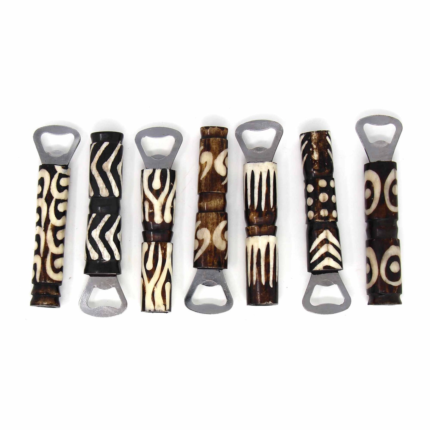 African Batik Bone Bottle Opener, Mixed Designs    Home Decor Supply | Online Retail | ShoreShopper.com